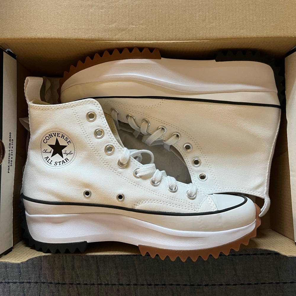 nwt white converse run star hike